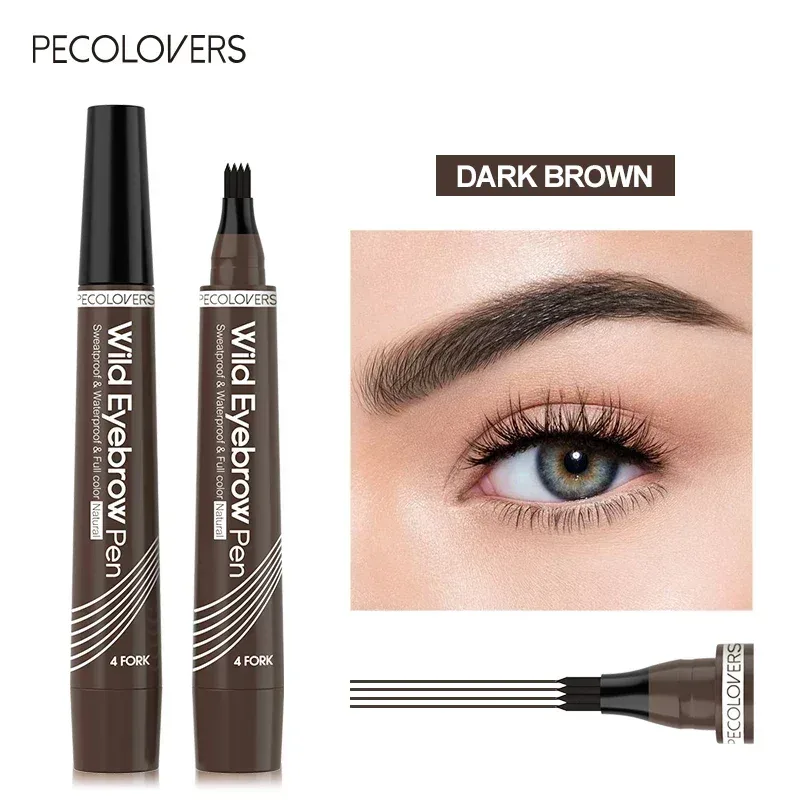 Lápis de sobrancelha natural à prova d'água 3 peças, maquiagem líquida fosca, duradoura, tatuagem de sobrancelha, cosméticos à prova de manchas
