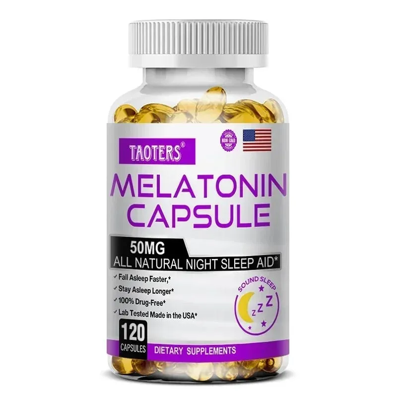 Cápsulas de melatonina 50 mg - promovem o adormecimento rápido, acalmam a mente, suplemento natural para dormir