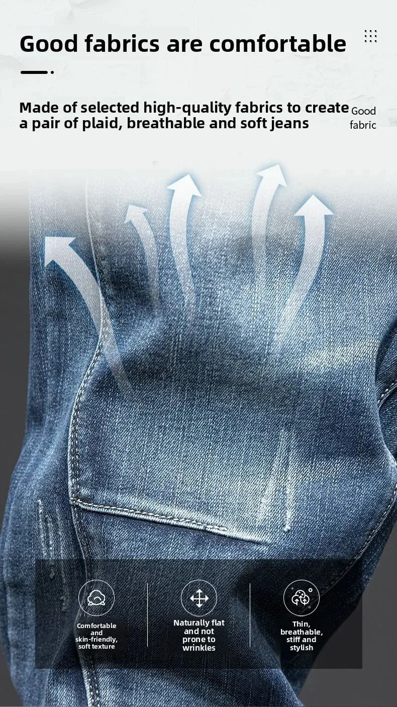 Splicing Elastic Large Size Loose Elastic Jeans Men's Autumn Korean Trend Pants Men's Harlan Denim Trousers Men Bootcut Jeans