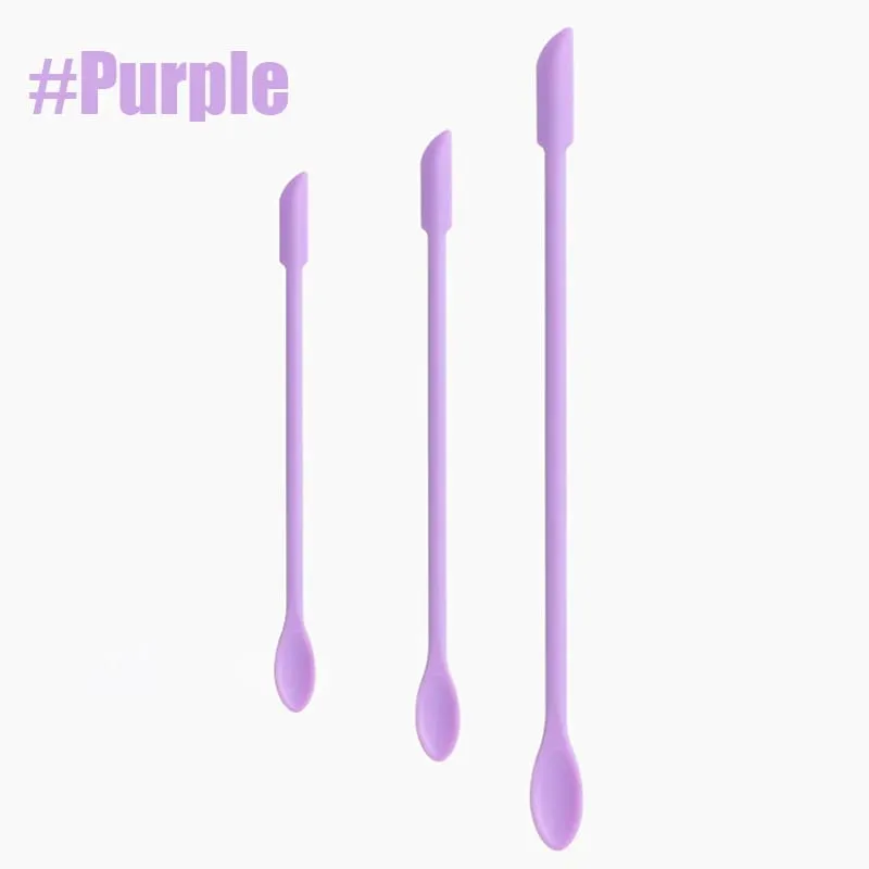 3 pçs conjunto de pincéis de maquiagem raspador de silicone mini macio cosméticos escavação colher jam raspagem colheres máscara facial escova