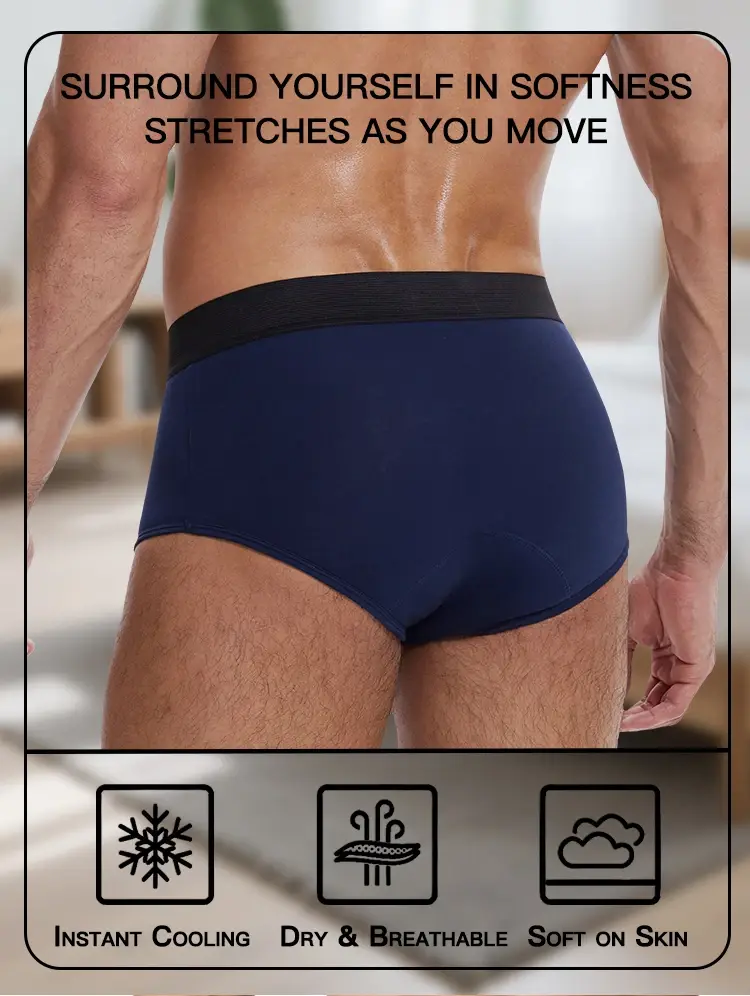 Cuecas boxer masculinas urinárias durante a noite, calcinha ultra-absorvente, roupa íntima para incontinência, absorção máxima, à prova de vazamento, algodão