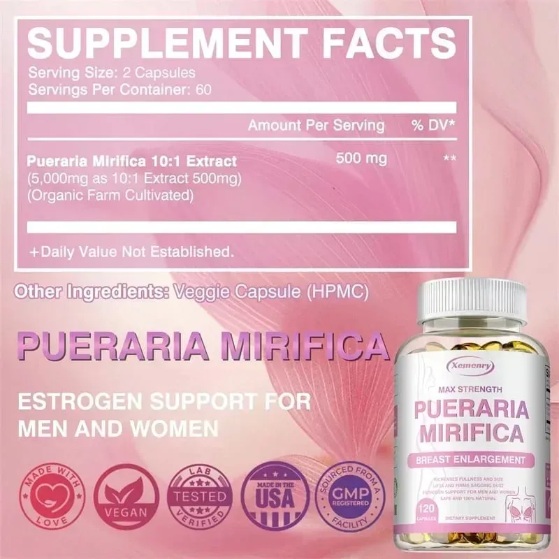 Pueraria Mirifica Supplement - Balanced Estrogen Metabolism To Support Breasts Bigger Rounder Firmer BreastsSupplement