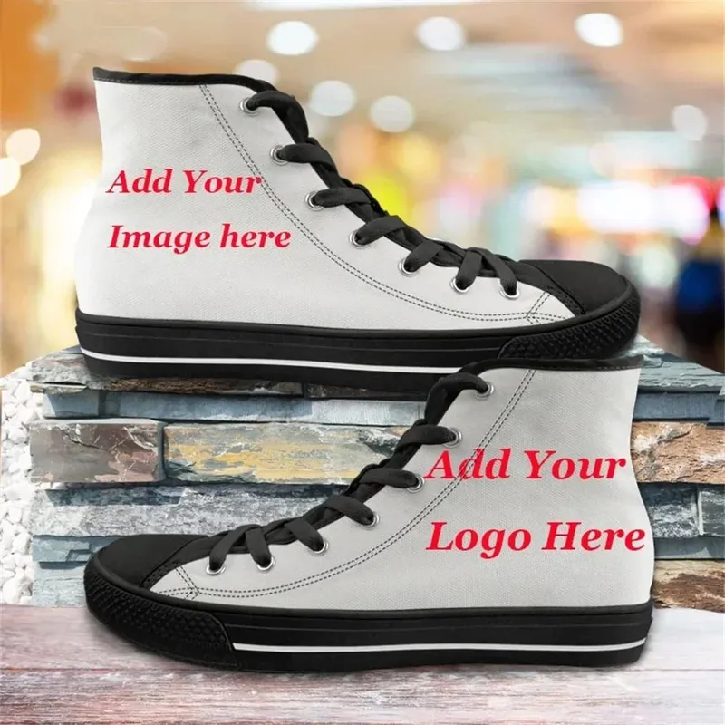 Custom Shoes Customized Plus Size 48 47 Logo Image Men High Low Top Canvas Shoes Sneakers Ladies Unisex Dropshipping