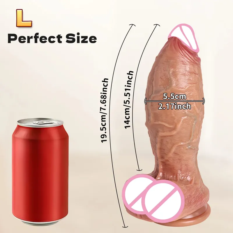 Realista macio duplo silicone grande vibrador pele simulada pênis artificial masturbação vaginal ventosa grande pau mulher brinquedo sexual — image 11
