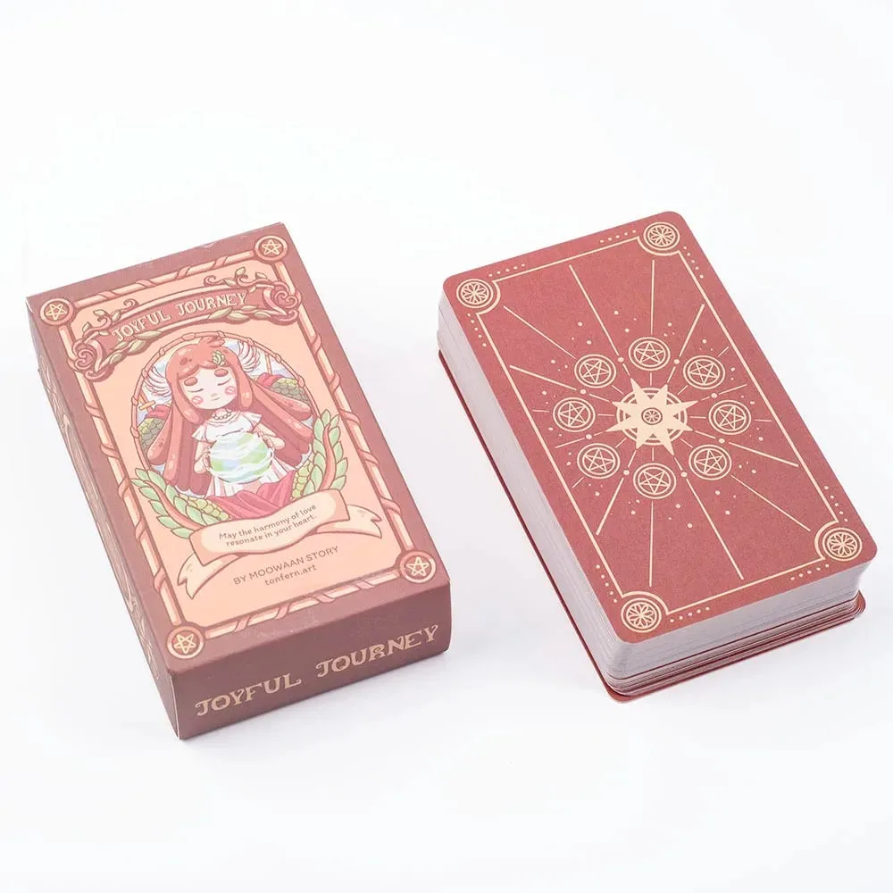 Joyful Journey Tarot Deck -78 Card Board Game with Cute Illustrations Embrace Brightness Love and Warmth 10.3*6CM