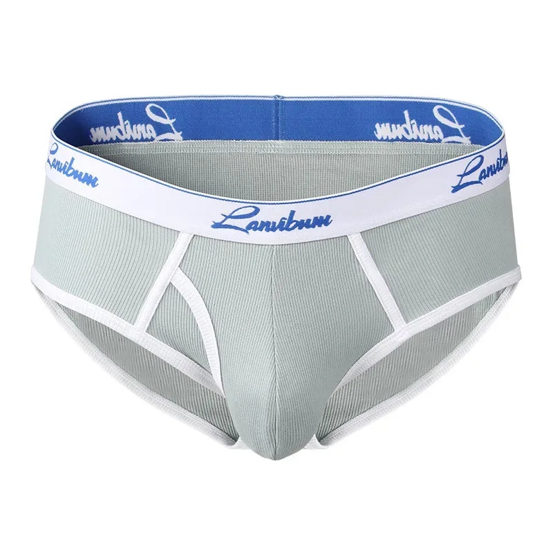 1/3 PCS Nova Roupa Interior Masculina Meados de Cintura Fio de Algodão Respirável Cor Sólida Roupa Interior Juvenil Calças Triângulo Masculinas