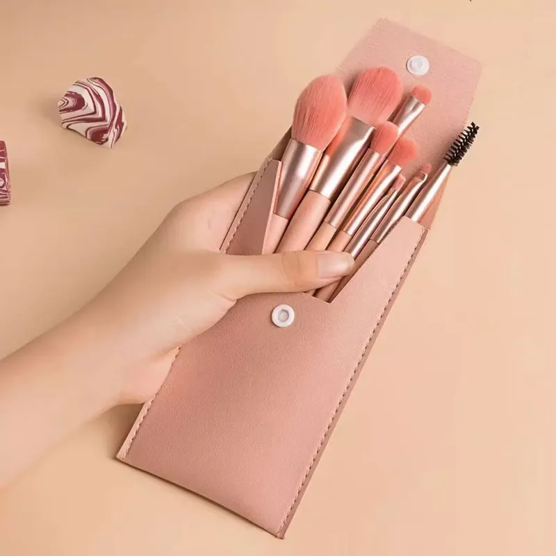 Conjunto de mini pincéis de maquiagem macios, 8 peças, base, blush, pó, sombra, iluminador, mistura, maquiagem, pincel cosmético, ferramenta de beleza