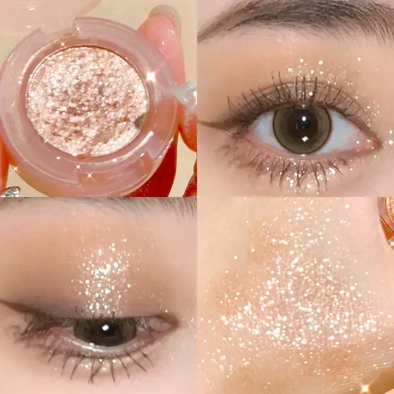 Monocromático glitter sombra perolado iluminador em pó maquiagem diamante paleta de sombra de olho brilhante maquiagem cosméticos