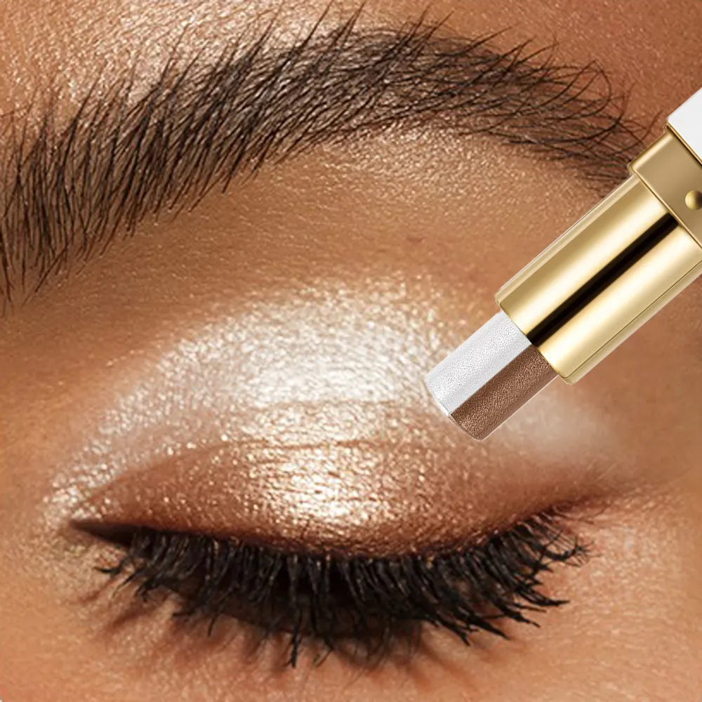 Double Color Eyeshadow Stick Glitter Highlight Shadow Stick Eye Makeup Waterproof Lasting Shimmer Metallic Eyeshadow Makeup — image 4