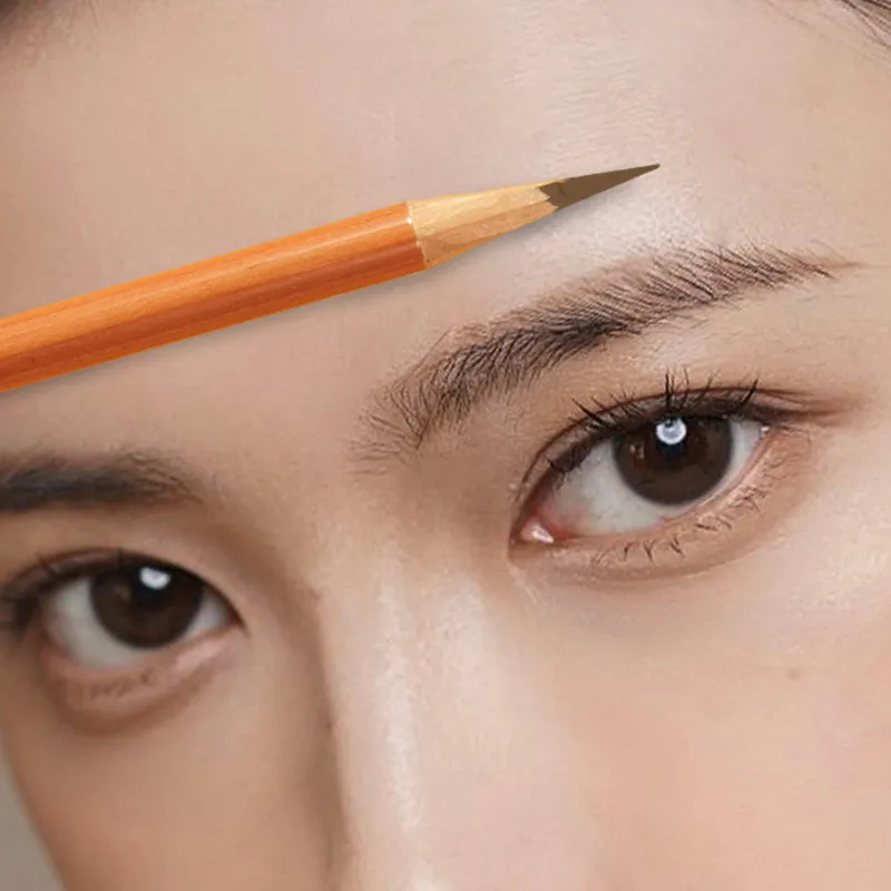 Caneta para sobrancelha dura, microblading, intensificador de sobrancelha, lápis à prova d'água, fácil de aplicar, maquiagem natural e selvagem