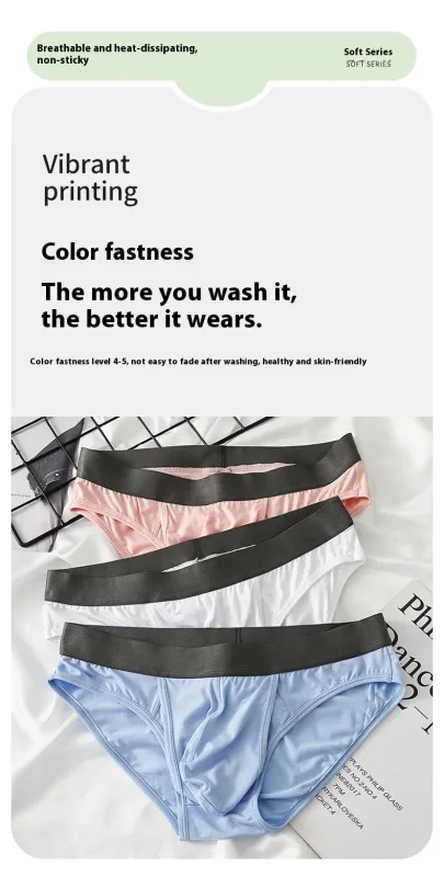 Cuecas modais masculinas, design de bolsa dupla separada, roupa íntima ultrafina e respirável de alta elasticidade, uso diário confortável