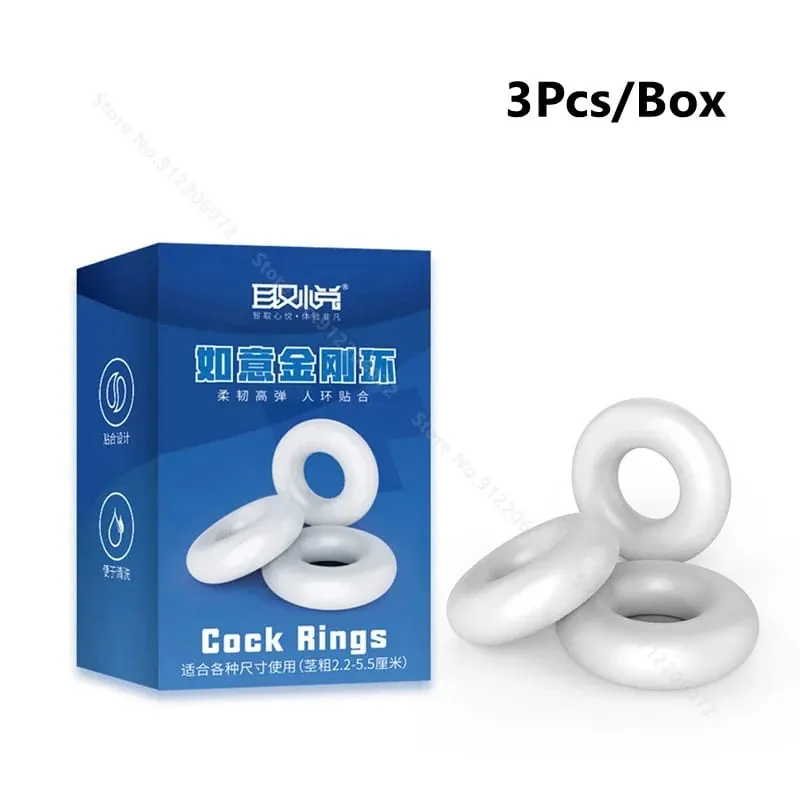 3 pçs durável silicone galo anéis flash na noite bloqueio pênis anel brinquedos sexuais para homens masculino atraso ejaculação escroto bloqueio anel