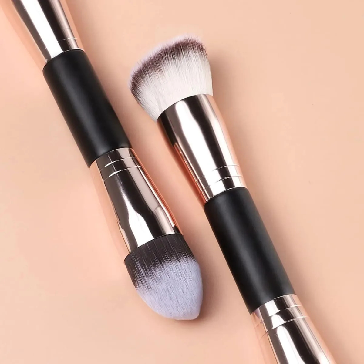 Pincel de maquiagem de base, pincéis de maquiagem de ponta dupla para misturar pó líquido, corretivo, creme, cosméticos, pincel de blush