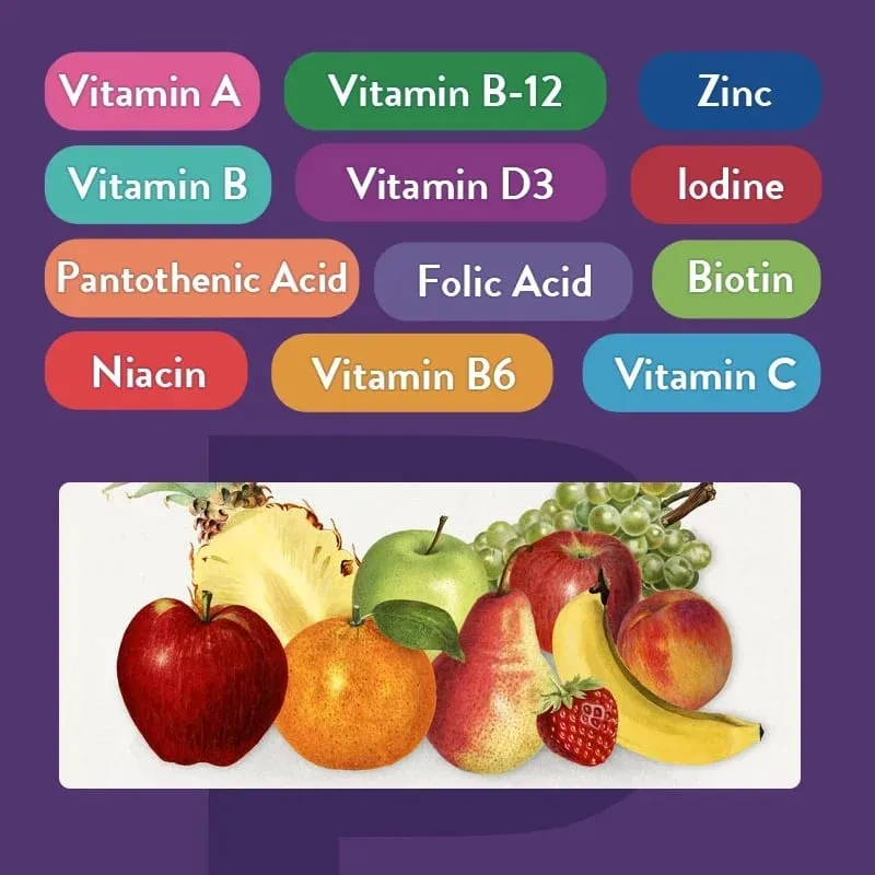 Multivitamin Gummies - Enhances Energy Levels Immune Support Antioxidant - with Vitamins and Minerals