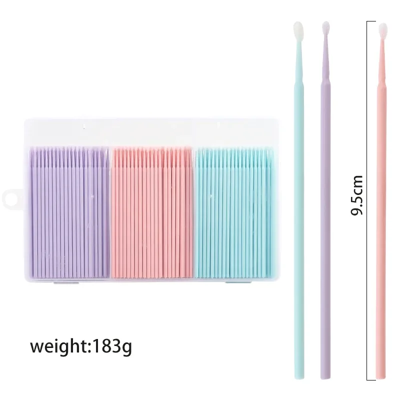 1/90/200/300 Pcs Eyelash Makeup Brush Set Silicone Eyebrow Brushes Micro Cotton Stick Lip Gloss Swab Eyelashes Extension Tools