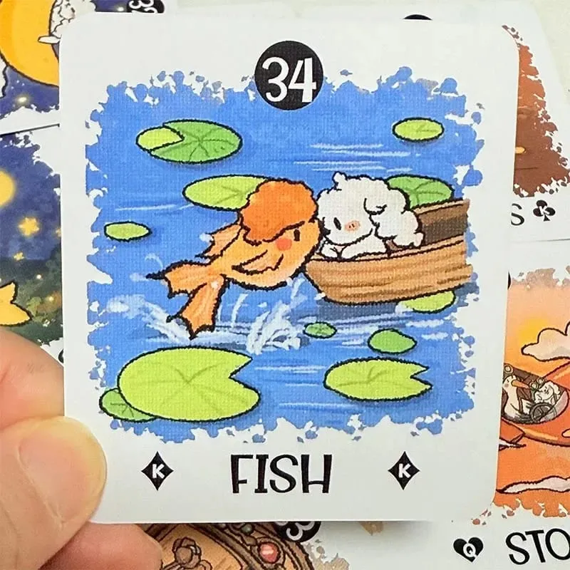 Boji blog lenormand deck versão em inglês 39 peças a jornada de um coelho através do destino adivinhação carta de tarô para amantes de tarô