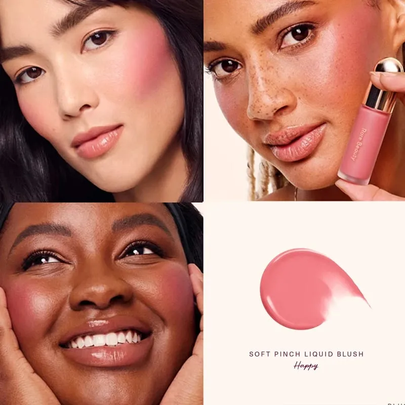 Rare Beauty Liquid Blush Silky and Glides On Smoothly Nature Long Lasting Plump Happy Hope Delight Stained Lipstick Gloss Makeup