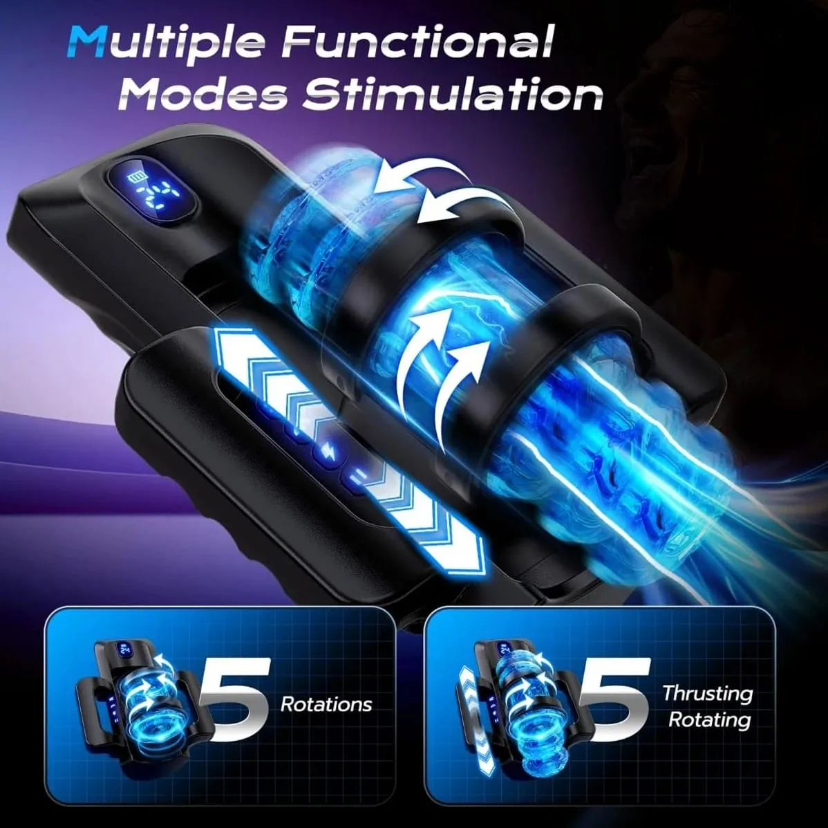 Thrusting High Speed Male Masturbator Machine Automatic Telescopic Masturbation Cup Handsfree Sex Toy For Men