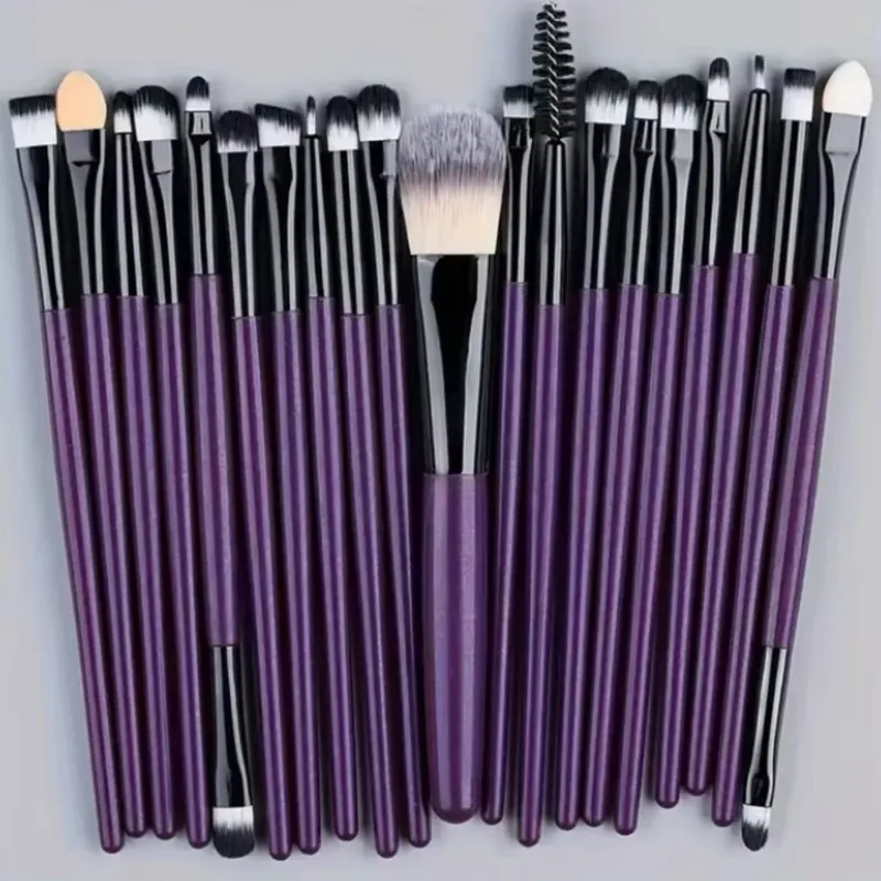 Conjunto de pincéis de maquiagem, 20 peças, delineador, mistura, pincéis de maquiagem para bochechas, olhos, base cosmética, conjunto de pincéis de maquiagem