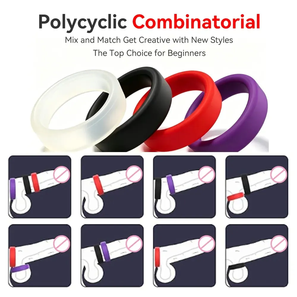 Silicone Penis Ring Cock Ring Erection Ring Delay Ejaculation Fixed Stamina Enhancer Sex Toys Adult Male Couples Long Lasting — image 3