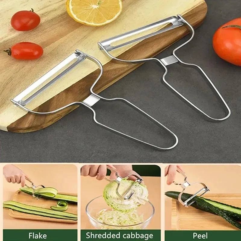1 peça/descascador de legumes frutas faca de aço inoxidável raladores de repolho salada fatiador de batata acessórios de cozinha ferramentas de cozinha ampla mou