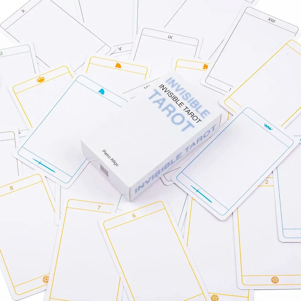 Tarô invisível 78 cartas em branco, crie seu próprio baralho de tarô, 10.3*6cm, visões em inglês, edição de adivinhação, jogos de tabuleiro