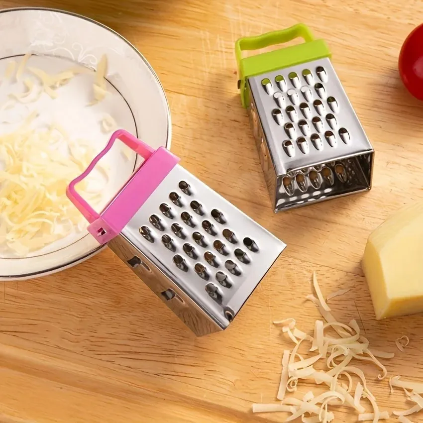 Conjunto de mini ralador de queijo de aço inoxidável - ferramenta multifuncional de cozinha de metal para triturar queijo alho gengibre - seguro para alimentos