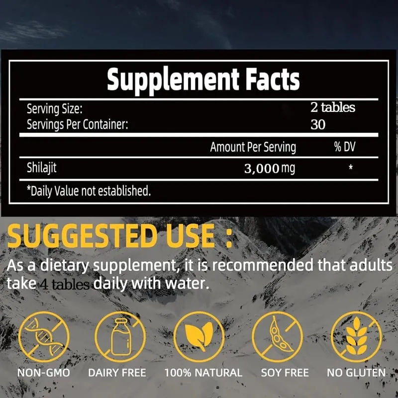 Suplemento masculino para aumento, com comprimidos de shilajit, suporte para esperma, qualidade natural, construtor de músculos, pílulas de ampliação, resistência, homem