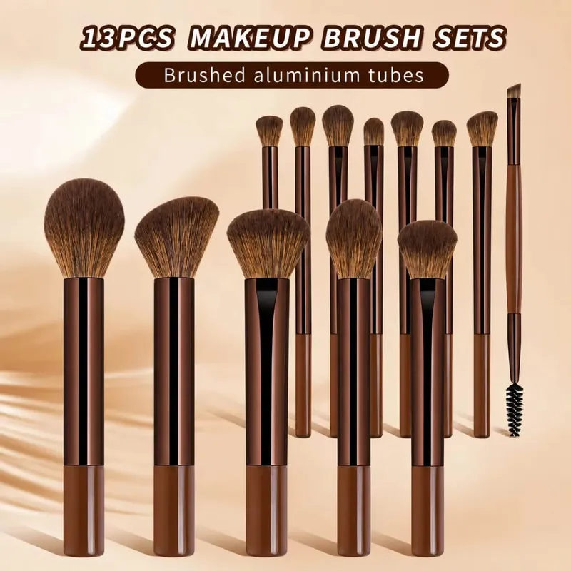 Conjunto de pincéis inclui 14 pincéis de maquiagem + 1 bolsa de maquiagem + 2 esponjas de maquiagem contendo pincel de base e blush