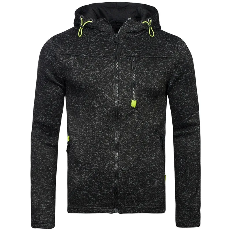 Moletom com capuz masculino com bolsos laterais com zíper de lã fina cor sólida agasalho casual diário com capuz ao ar livre mangas compridas