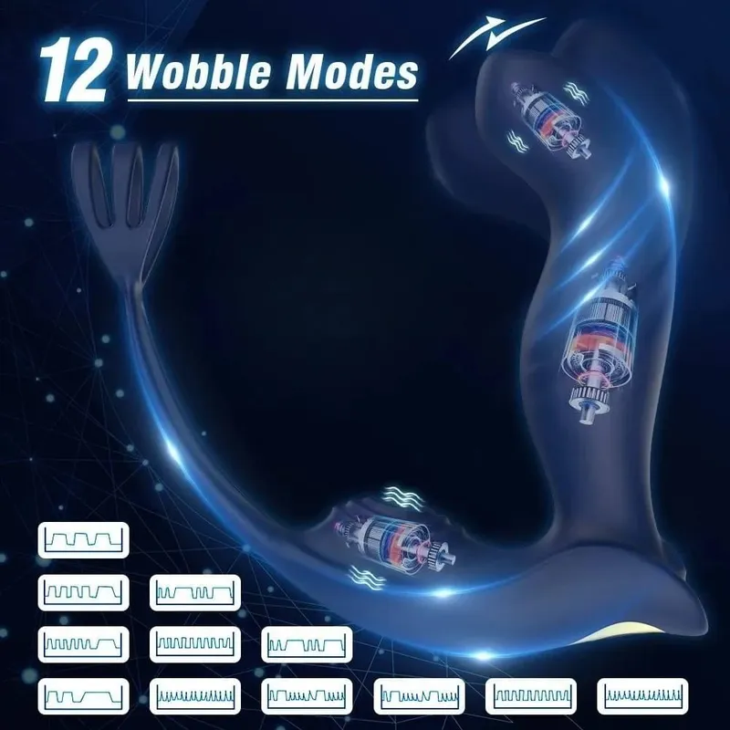 Vibrador anal bucking massageador de próstata com anel de pênis controle remoto vibratório butt plug cockring ânus brinquedo sexual para homens casal