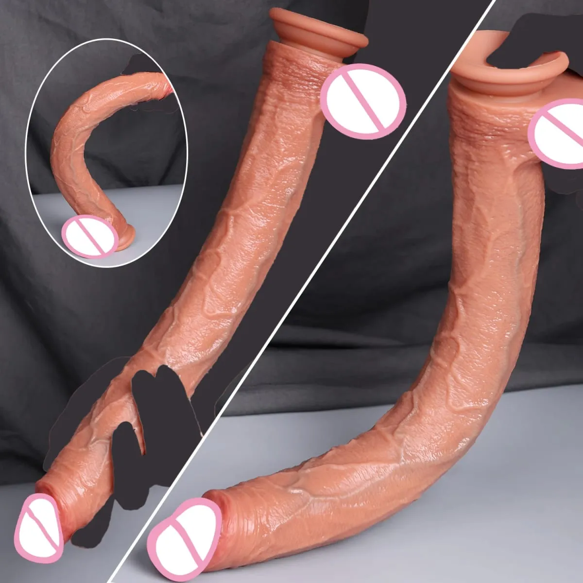 40cm longo vibrador realista forma de cobra única camada silicone pênis grande macio brinquedo sexo anal ventosa pau para mulher g-ponto orgas