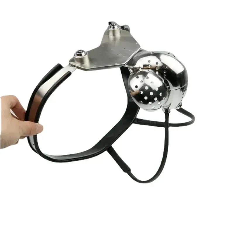Cinto de castidade masculino de aço inoxidável, gaiola de pau, bloqueio emcc, cinto de castidade de metal ajustável, produtos adultos, brinquedo sexual para homens
