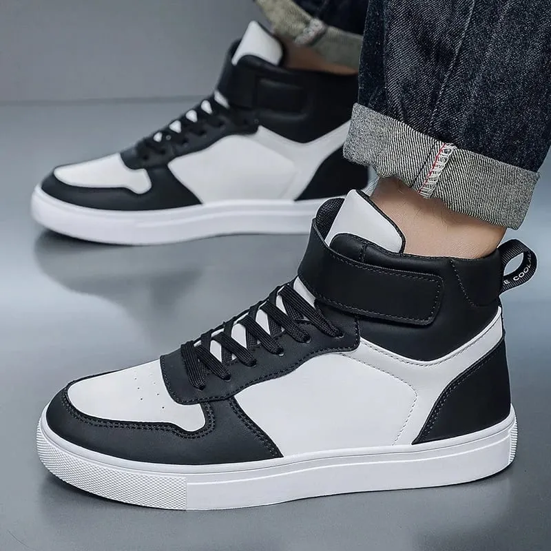 Branco vulcanizado tênis masculino sapatos confortáveis ​​planos rendas até zapatillas hombre outono primavera tênis de alta qualidade mais tamanho 39-48