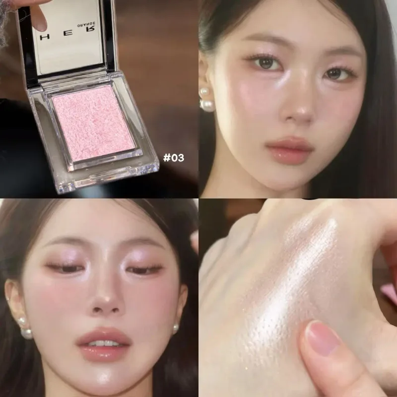 Monocromático azul metálico sombra diamante brilho verde sombra de olho paleta iluminador espumante perolado roxo olhos maquiagem