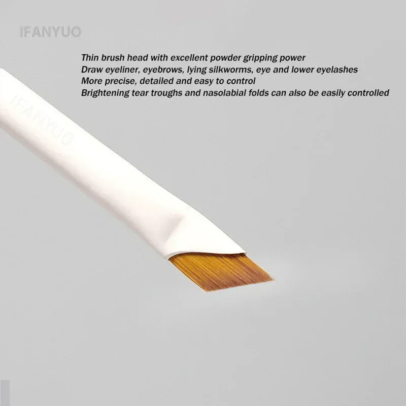 1/10PCS Blade Eyeliner Brush Eyebrow Brush Portable Flat Ultra Thin Fine Eye Liner Brow Contour White Makeup Brushes Makeup Tool