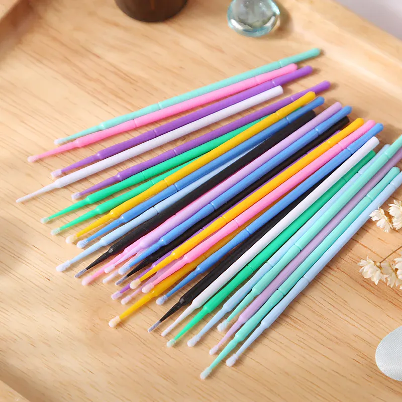 100-1000 pçs descartável micro escova rímel varinhas aplicador chicote remoção cotonete microbrush cílios extensão pincéis de maquiagem ferramentas