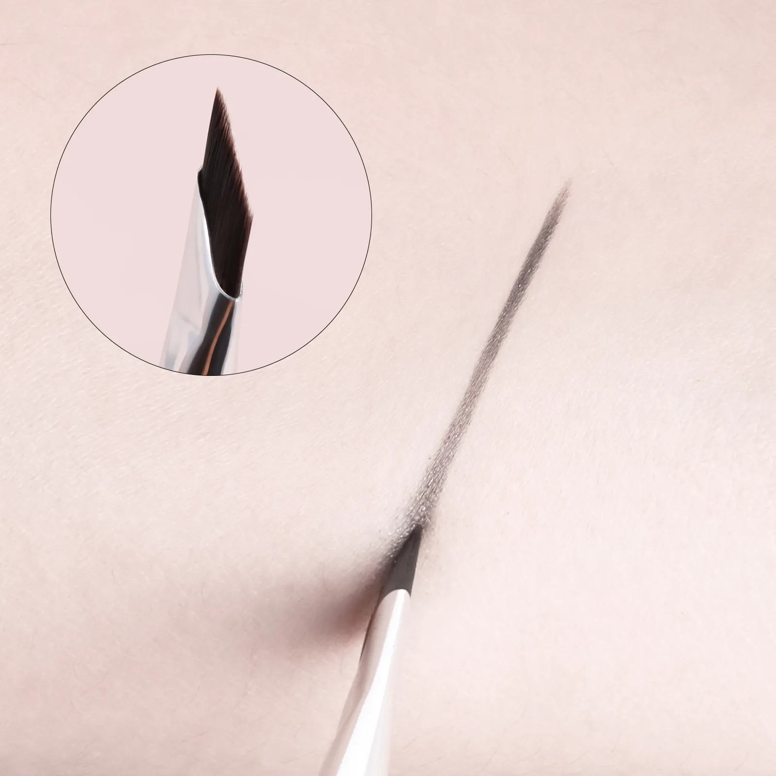 Conjunto de pincéis de sobrancelha angular ultra fino, 4 unidades, pincel de sobrancelha fino e preciso para pó de sobrancelha, delineador de gel, ferramentas de maquiagem para os olhos