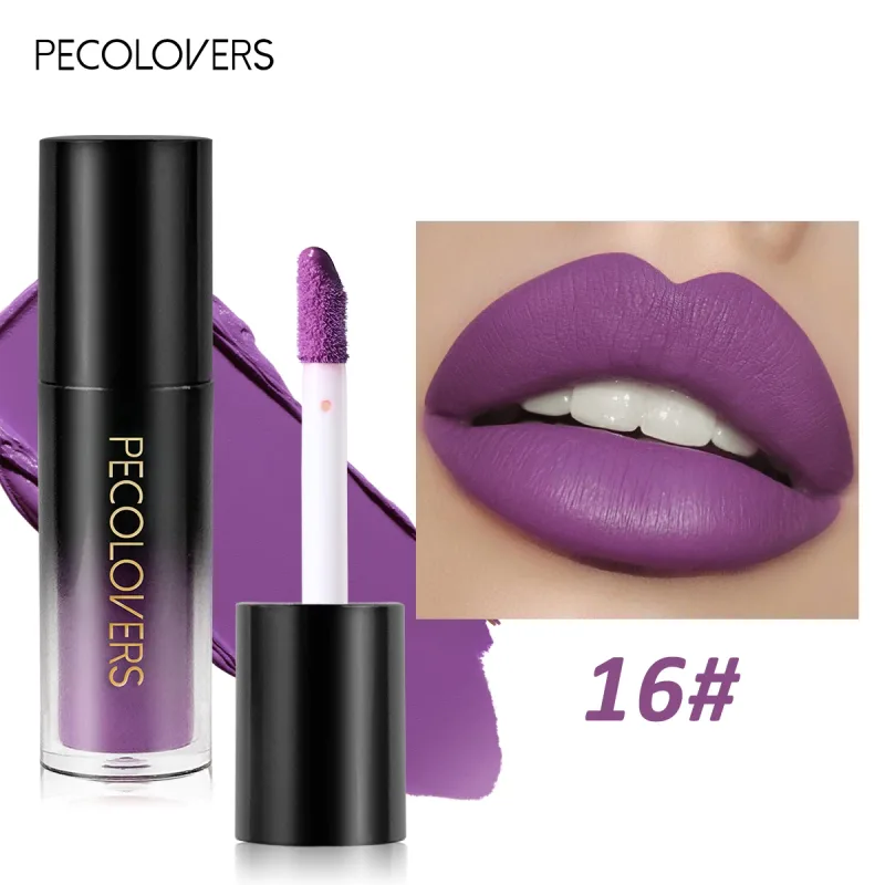 Brilho labial de veludo fosco, múltiplas cores, à prova d'água, de longa duração, copo antiaderente, batom suave para aplicar alta renderização de cores
