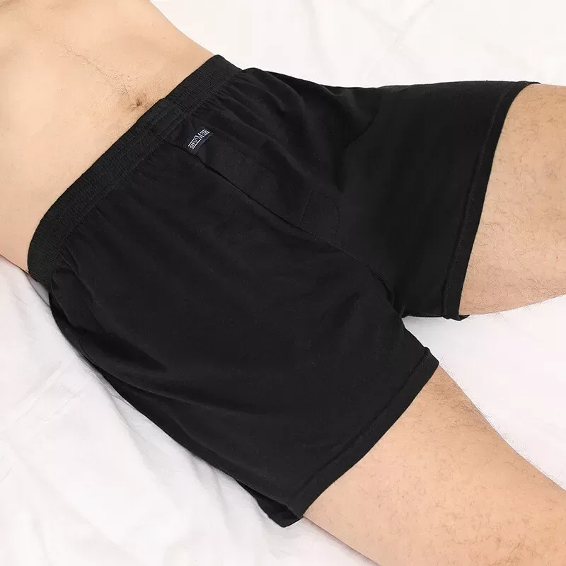 Men's Boxer Pantie Lot Underpant Loose Large Short Cotton Plus Size Underwear For Men Boxer Briefs Solid Middle Male Boxer — image 12