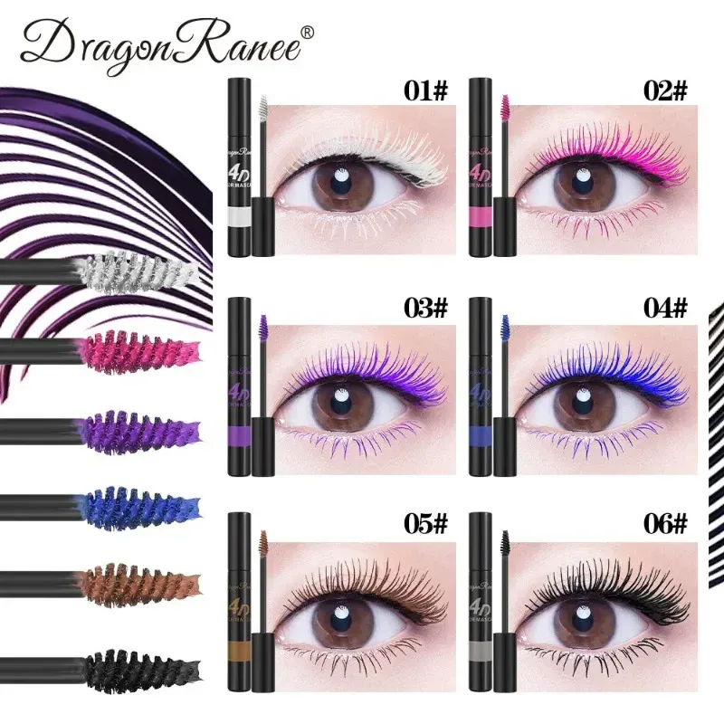 Rímel colorido maquiagem 4d sedoso natural cílios longos rímel à prova dwaterproof água extensão de longa duração grosso curling rímel