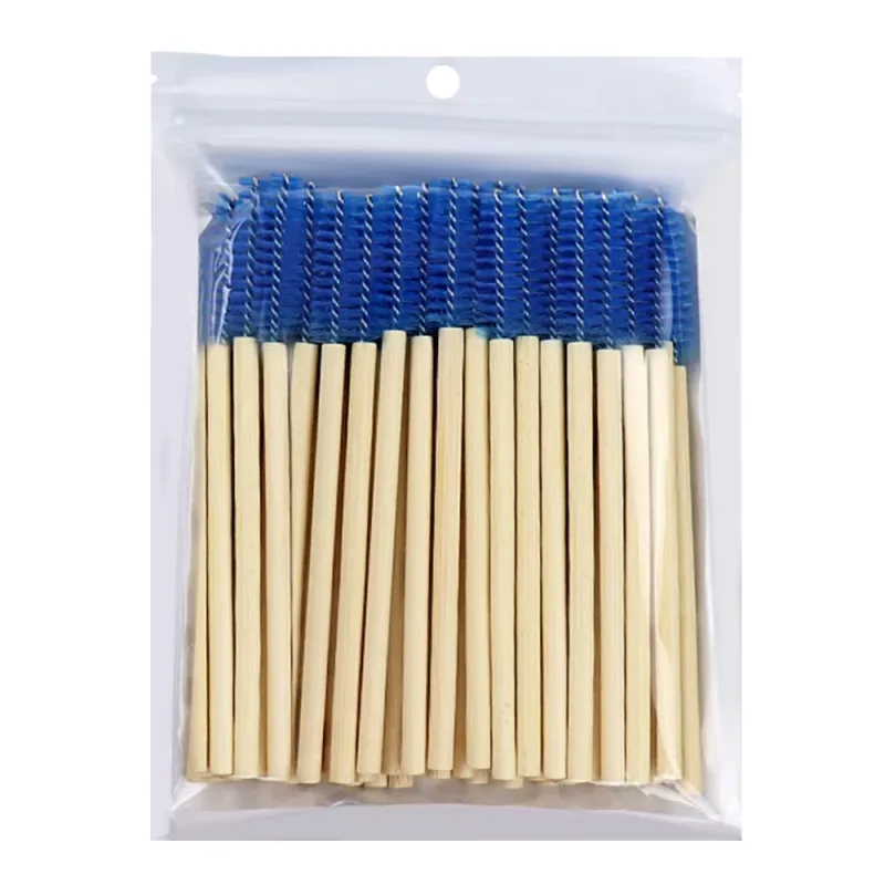 50 pçs alça de bambu escovas de cílios rímel varinhas aplicador cílios extensão escova sobrancelha spoolie escovas ferramenta de maquiagem