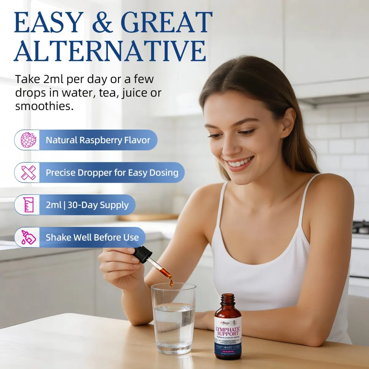 Alliwise Lymphatic Health Support Drops 11 in1 Herbal Compound Formula Body Cleanse & Refresh Suporte Digestivo Detox Linfático