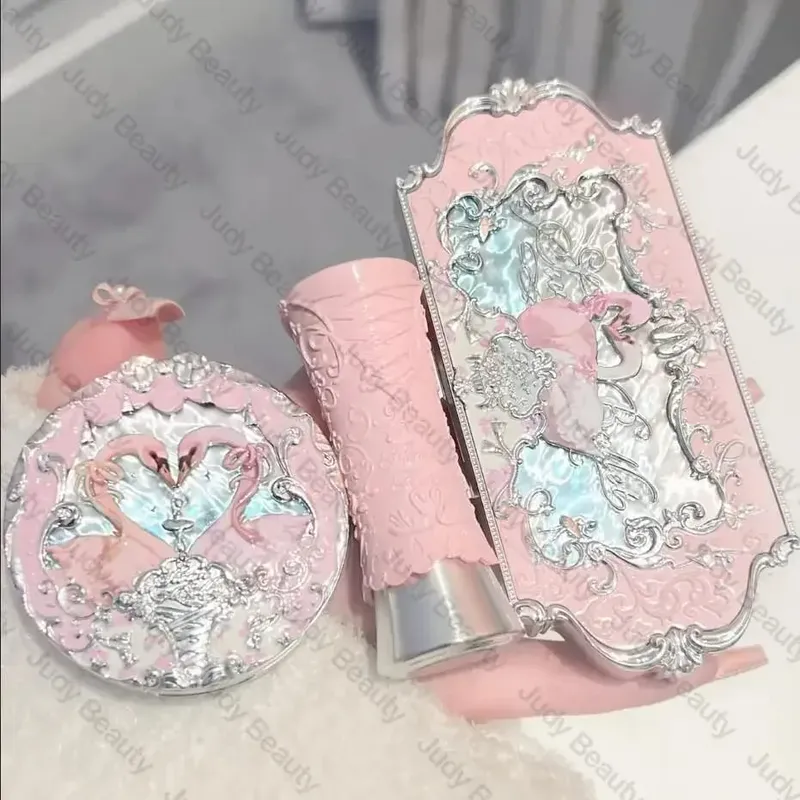 Maquiagem flor sabe conjunto concha pérola série seis cores paleta de sombra em relevo blush brilho batom kit com saco tudo em