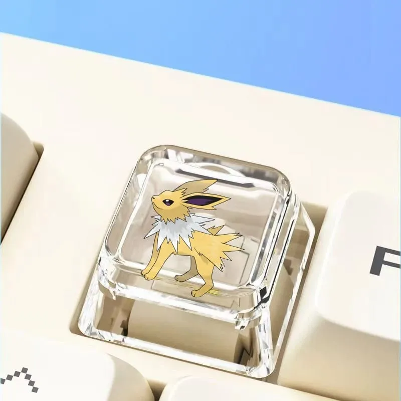 Teclado mecânico cruzado personalizado anime keycap único charmeleon blastoise eevee transparente dos desenhos animados keycap