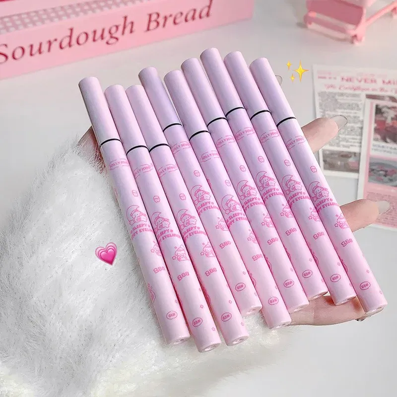 Delineador líquido preto, maquiagem para os olhos, super à prova d'água, de longa duração, fácil de usar, caneta de bicho da seda, ferramentas de cosméticos de maquiagem
