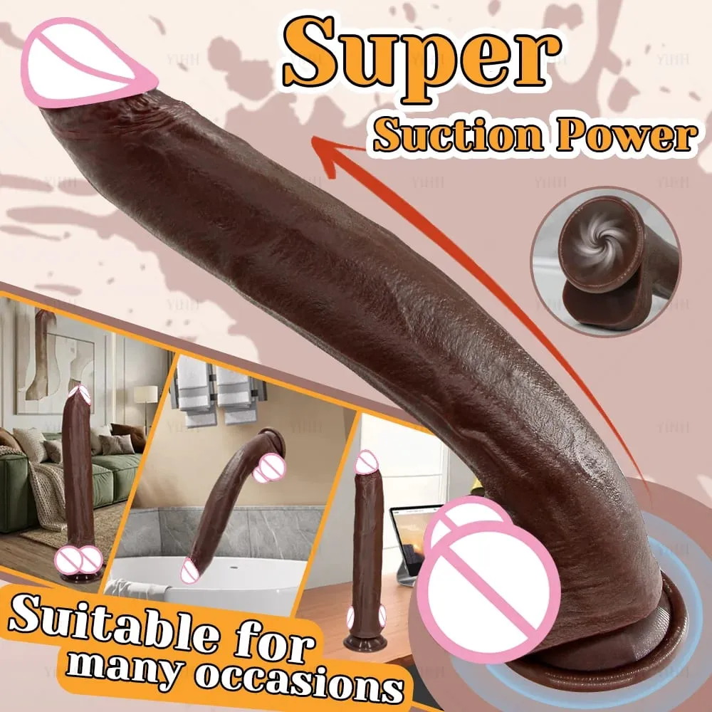 Pele realista/preto vibrador silicone pênis longo enorme vibradores com ventosa pau para mulheres masturbação brinquedos sexuais anal para adultos — image 3