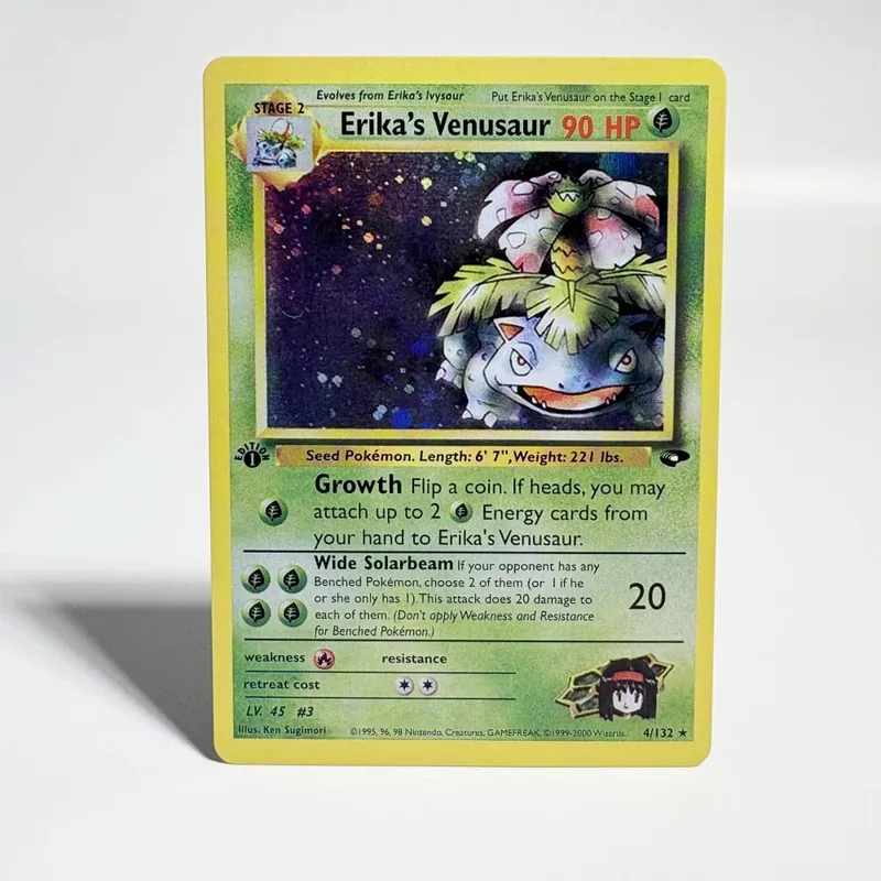 Cartas pokémon 1996, edição básica, cartão flash, charizard, gengar, blastoise, feraligatr, gengar, cartão comercial, coleção de proxy
