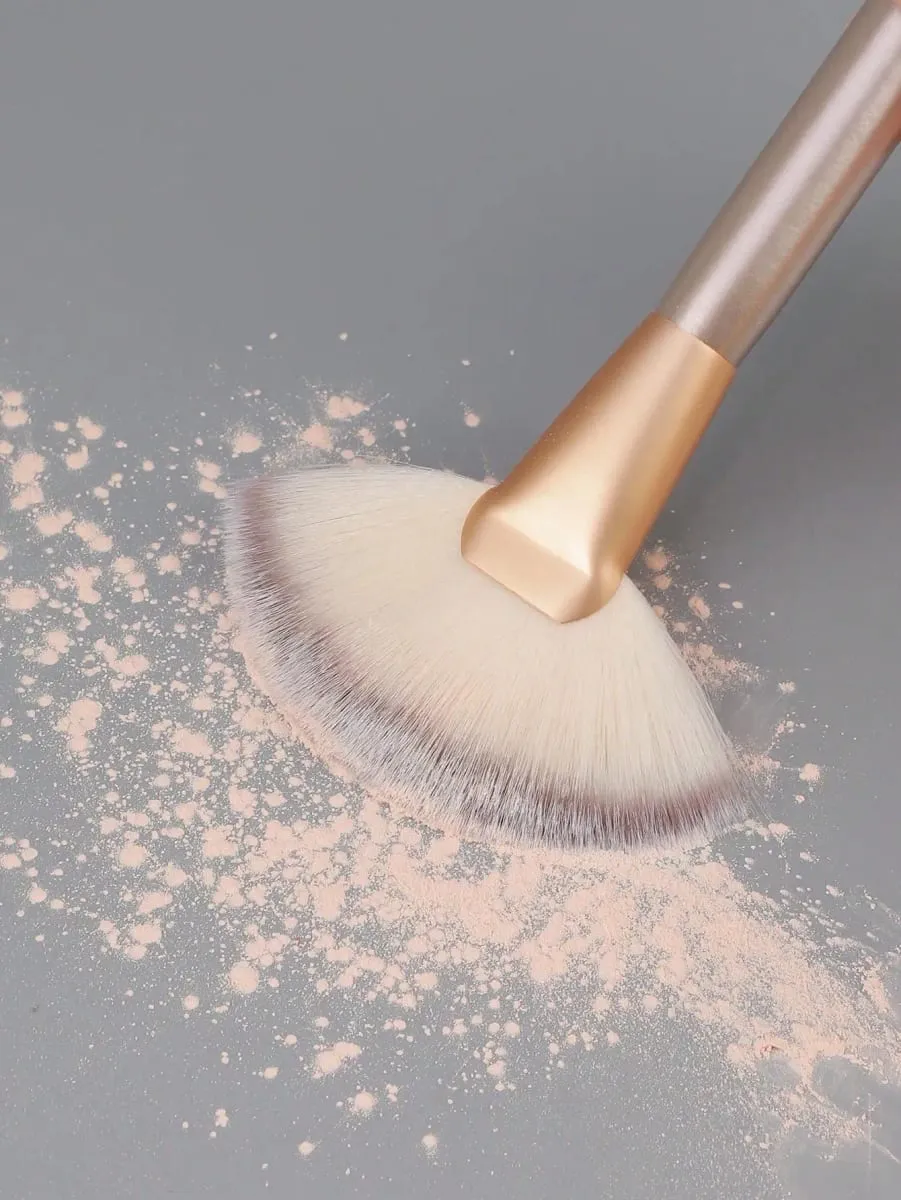 1/2 pçs grandes ventilador pincéis de maquiagem facial fundação blush corretivo escova ferramentas cosméticas pincel pincel de maquiagem de cerdas macias