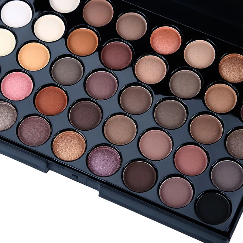 Paleta de sombras com glitter, 40 cores, fosca, à prova d'água, longa duração, pó prensado, tom de terra, maquiagem para os olhos femininos, cosméticos